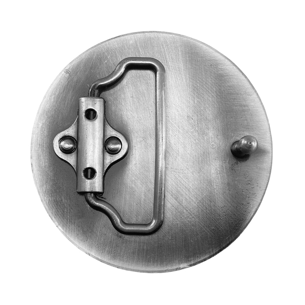 Cirkelformat bältesspänne utsmyckat med keltisk ornamentik