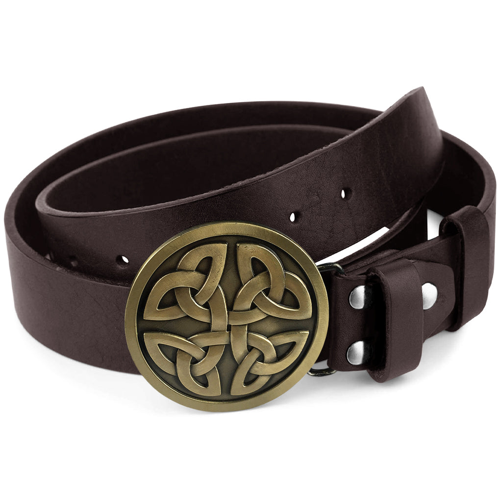 Ringformigt, forntida spänne dekorerat med keltiska knutar