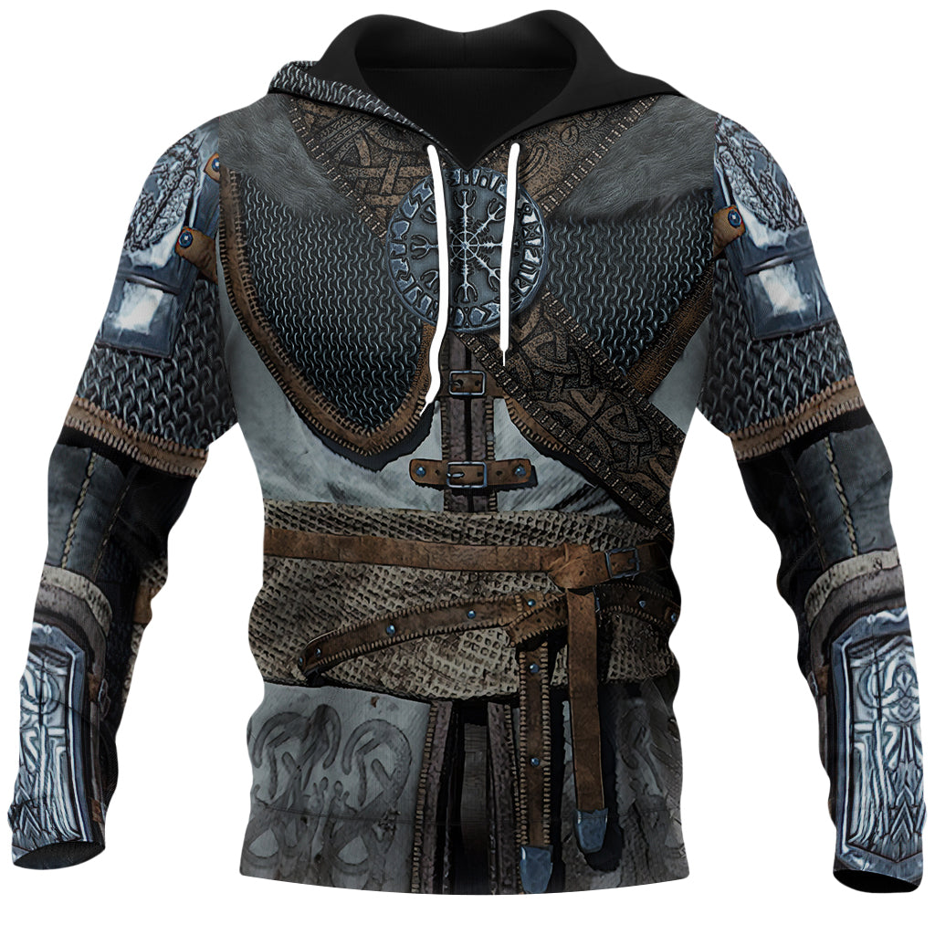 Fornnordisk hoodie med heltäckande mönster föreställande ringväv