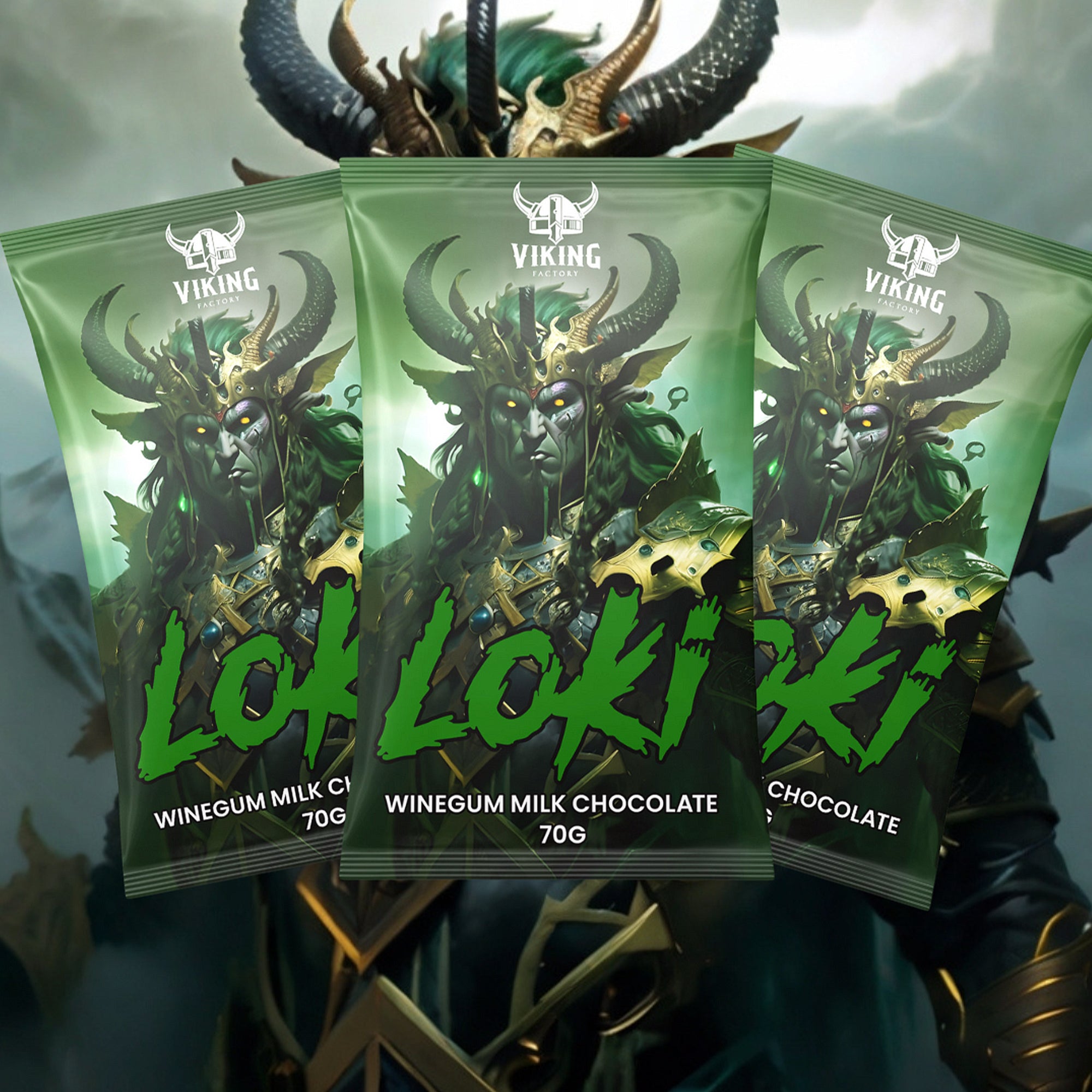Fruktigt vingummi täckt med len mjölkchoklad och en hint av salmiak från Viking Factory – svensktillverkat viking godis