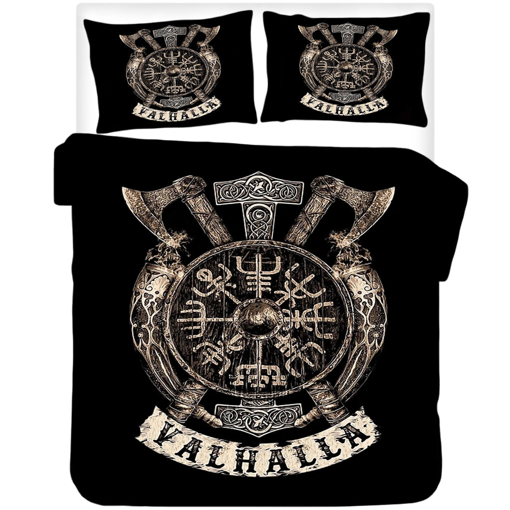 Svart påslakanset med Valhalla tryck