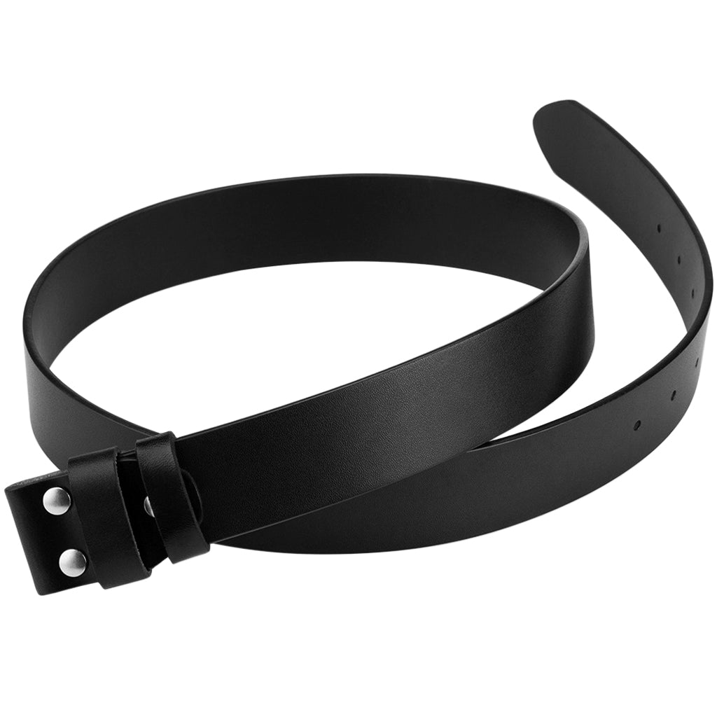 Svart byxrem tillverkad i äkta skinn