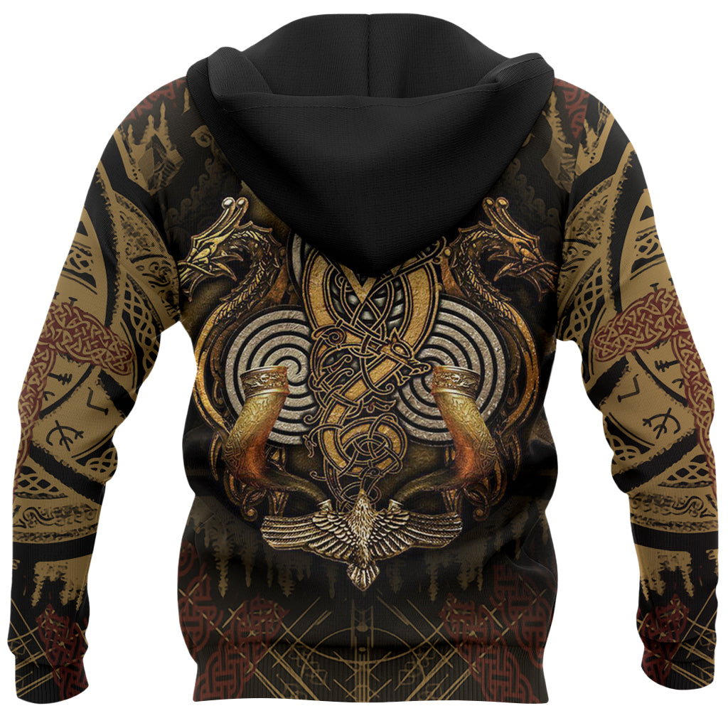 Viking tröja mönstrad med fornnordiska symboler kopplade till asaguden Oden