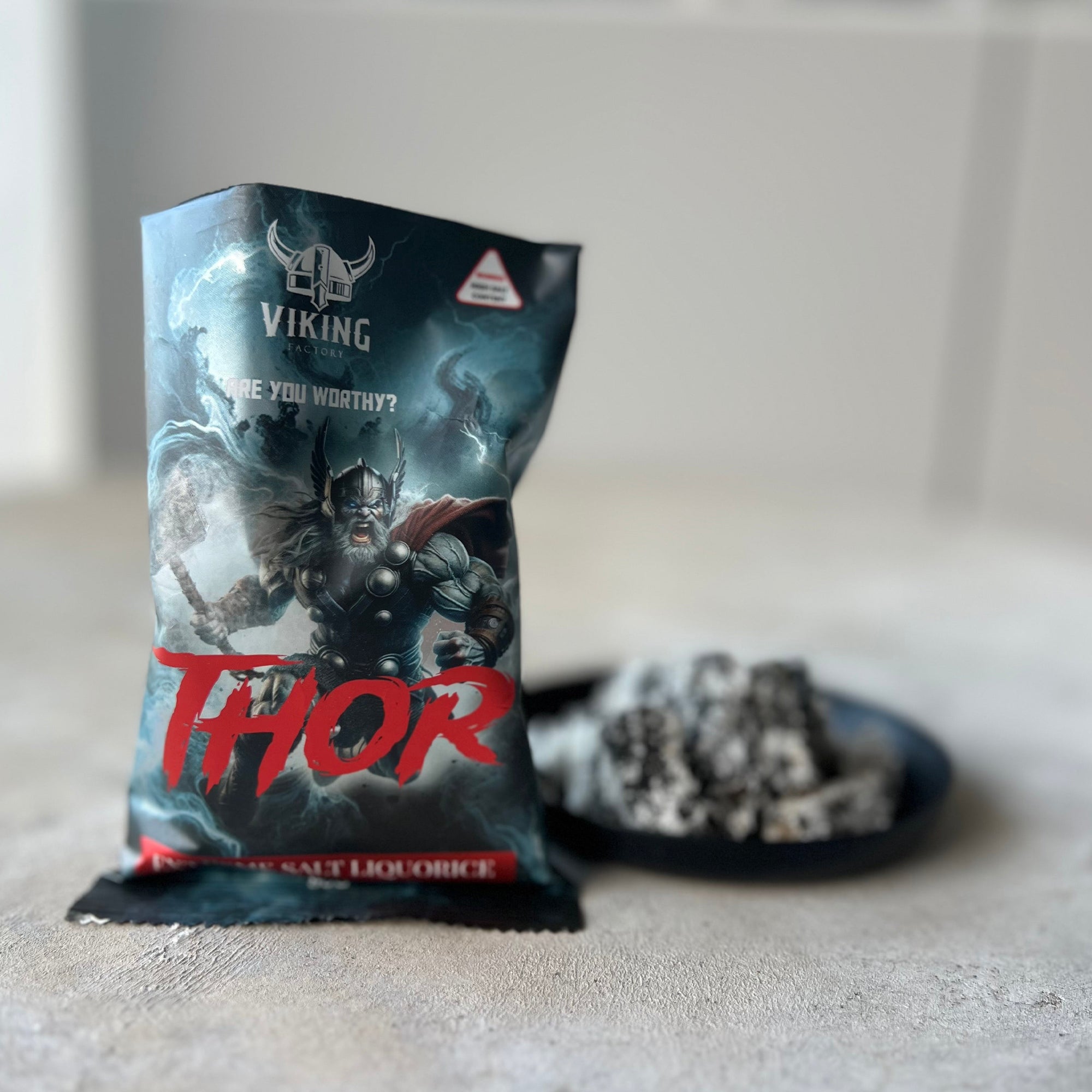 Thor Extreme Salty Liquorice från svenska Viking Factory – kraftfull saltlakrits med hög halt av salmiak och havssalt