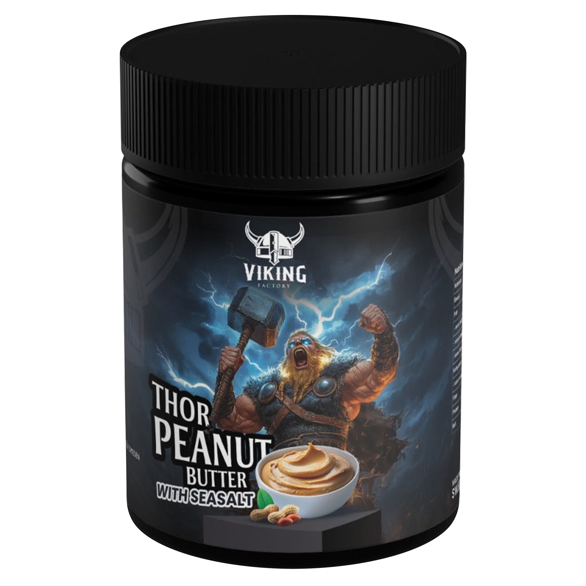 Thor Peanut Butter 400 gram från Viking Factory – naturligt jordnötssmör med havssalt och högt proteininnehåll