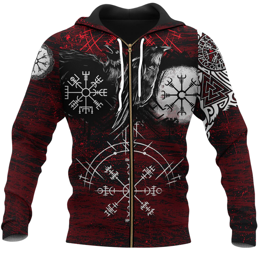 Röd vegvisir hoodie med dragkedja