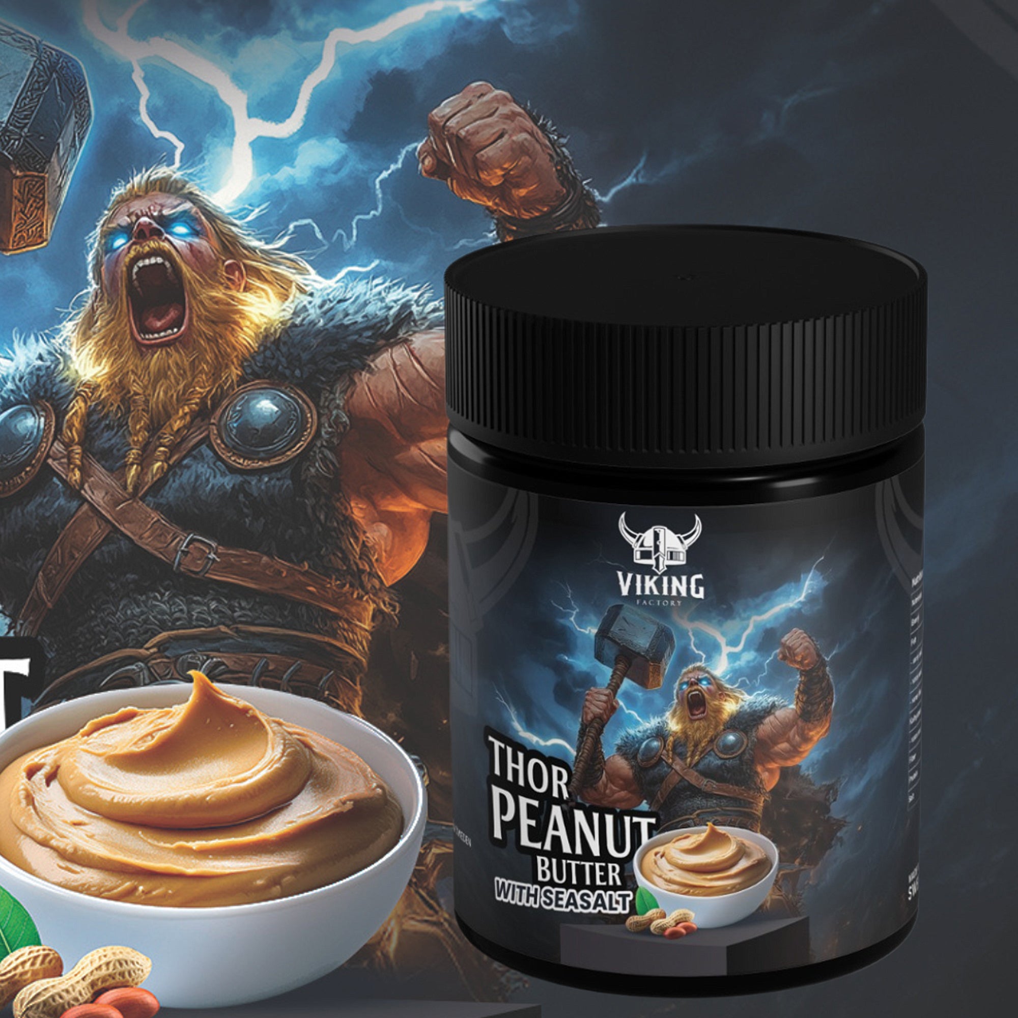 Thor Peanut Butter With Sea Salt – proteinrikt jordnötssmör av 100 % jordnötter, utan tillsatt socker eller palmolja