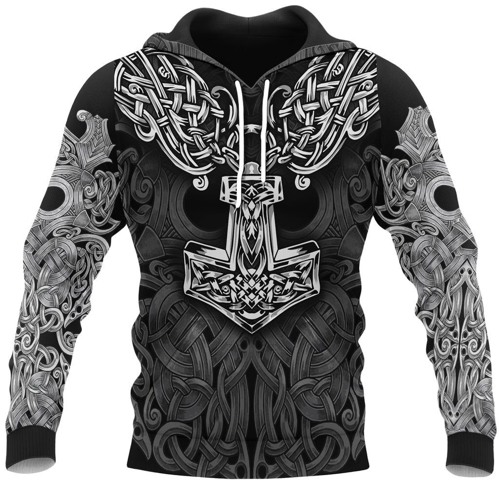 Mönstrad viking hoodie för herr