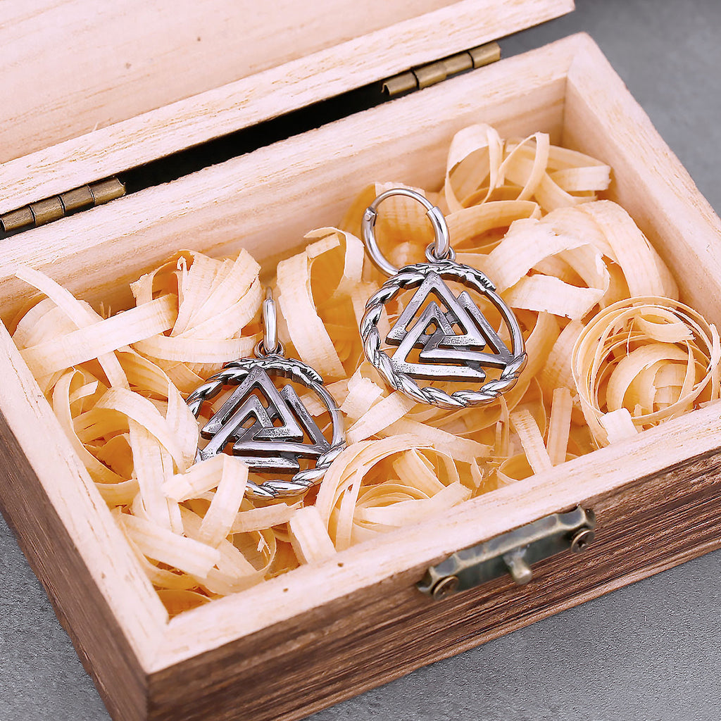 Stålfärgade viking örhängen för dam