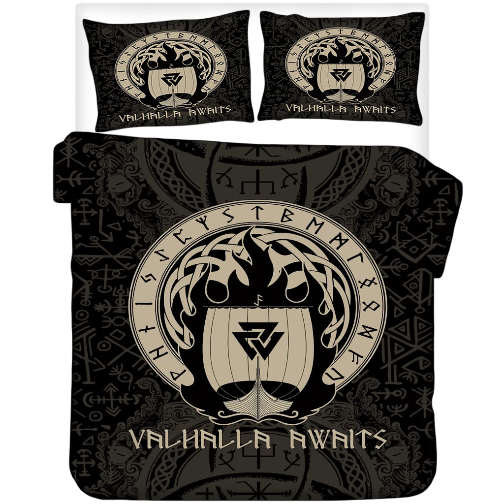 Mönstrat viking påslakanset i polyester