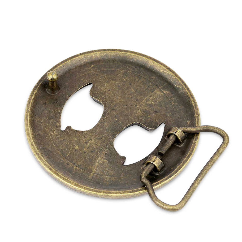 Cirkelformat viking spänne med gyllene mässingsfinish