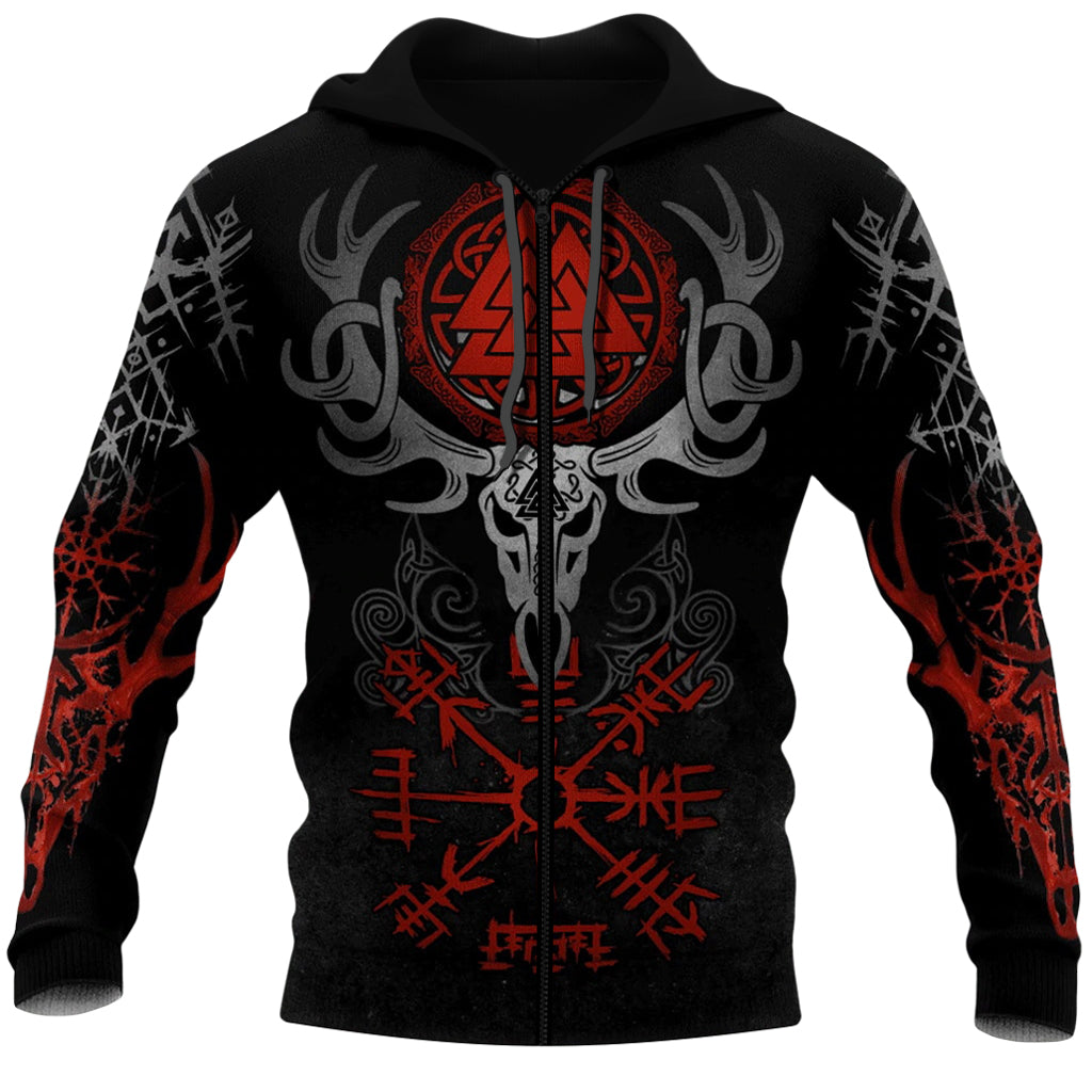 Svart viking sweatshirt mönstrad med fornnordiska symboler