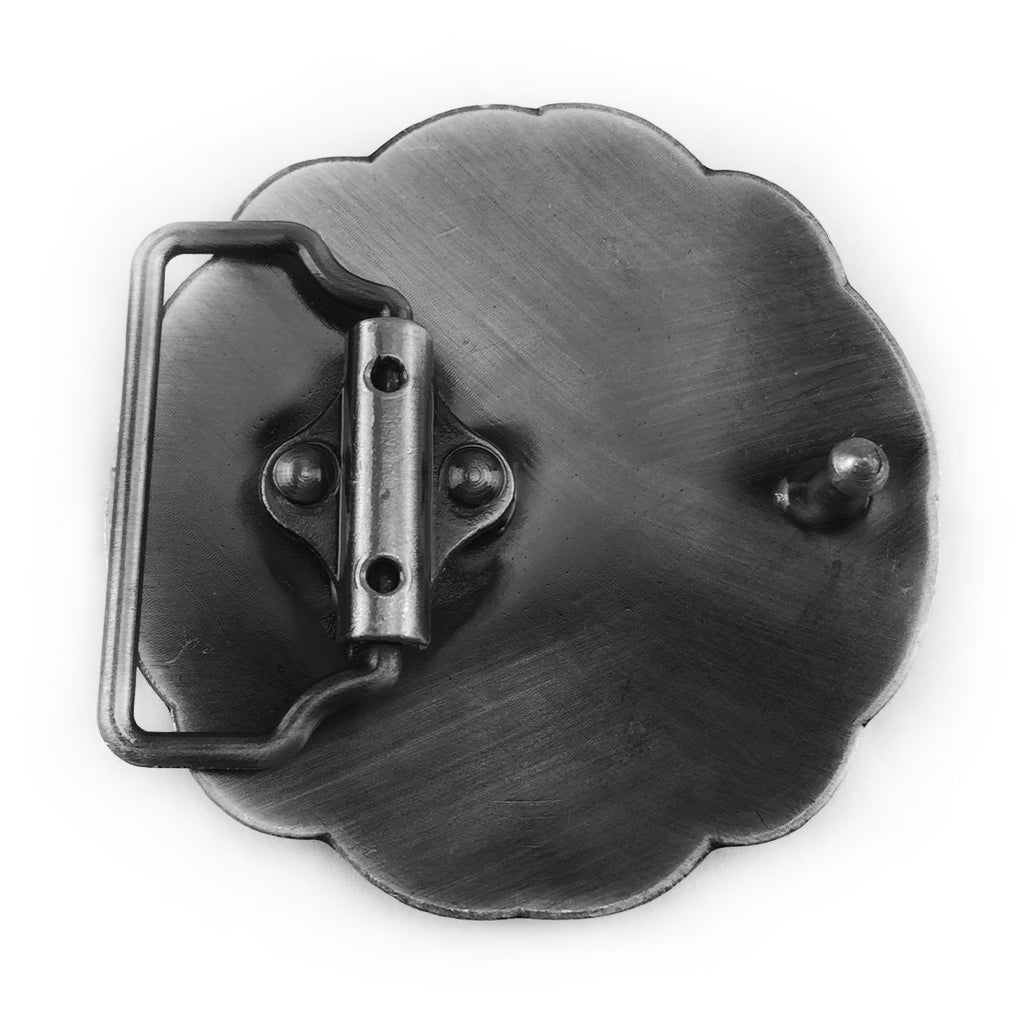 Stålfärgat viking spänne i zink