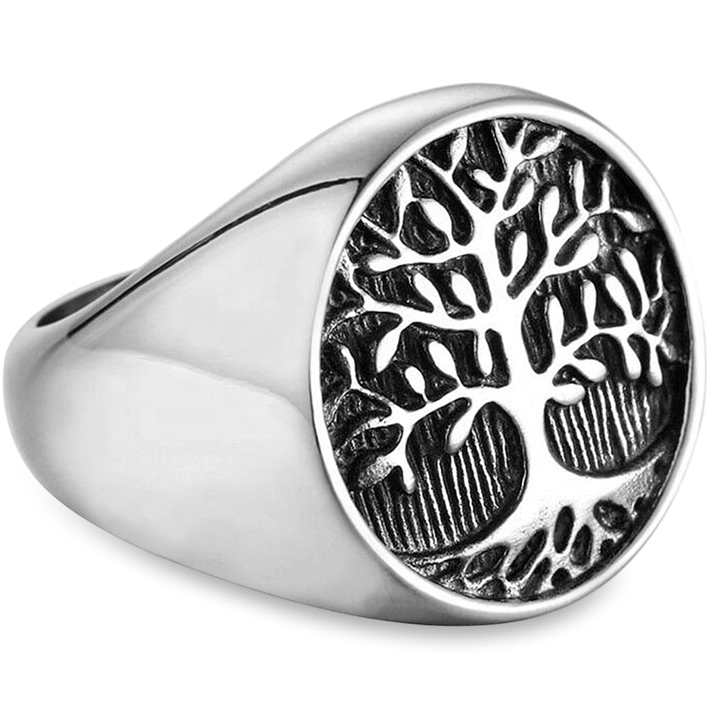 Ring med trädet Yggdrasil på klacken