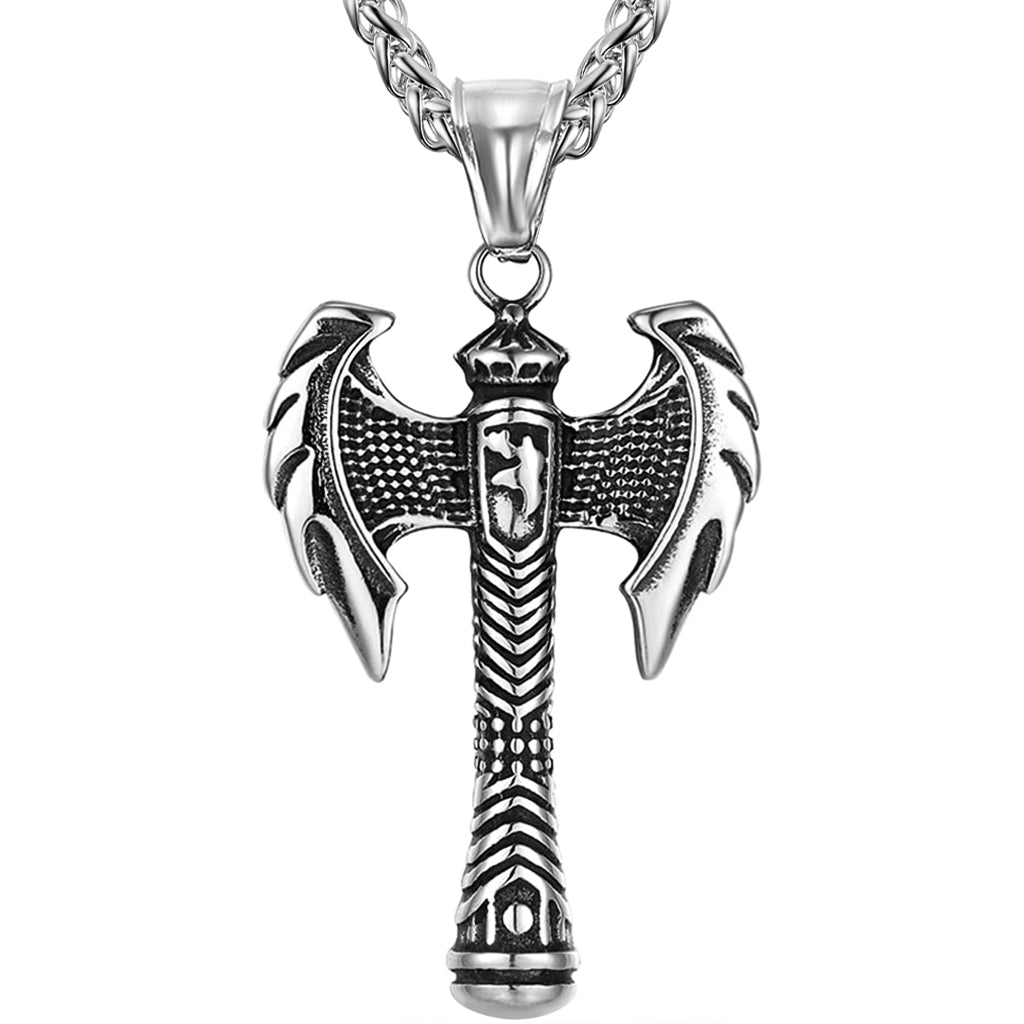 Dubbelyxa smycke i stål