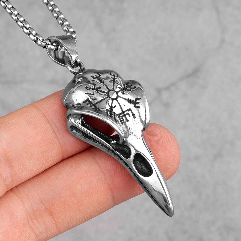 Fågelformat hänge i silverfärgat stål