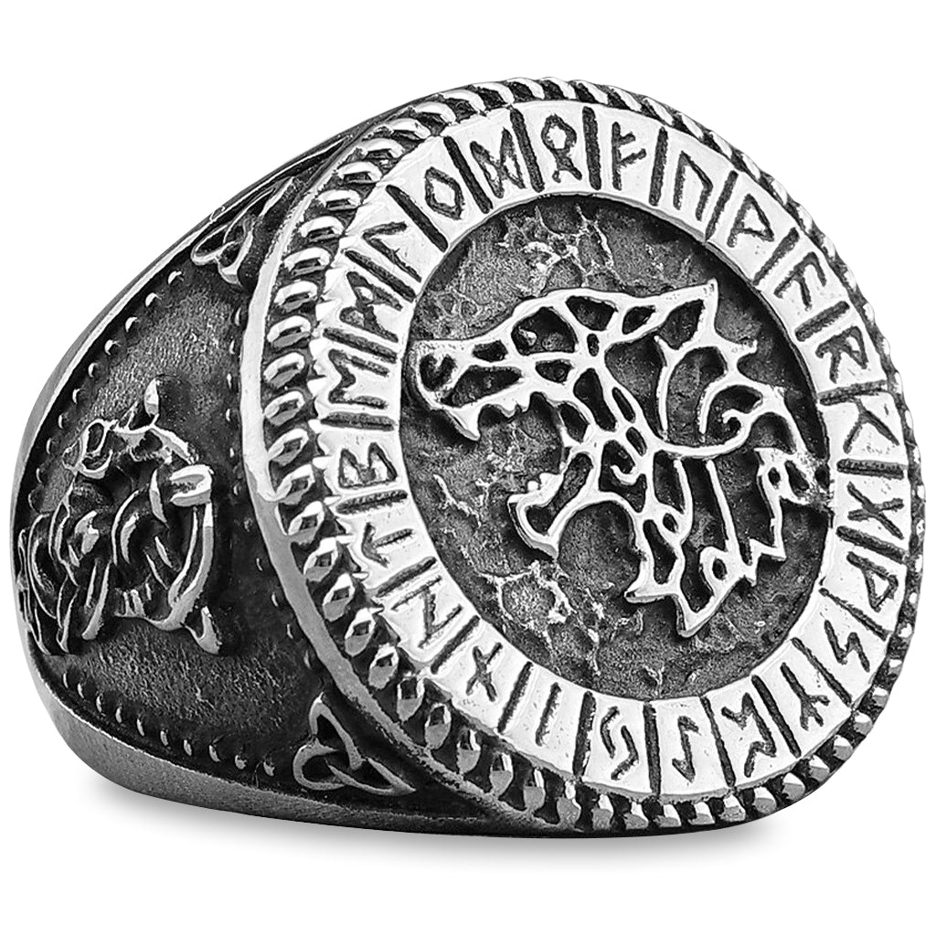 Ring med Fenrisulven ur fornnordisk mytologi