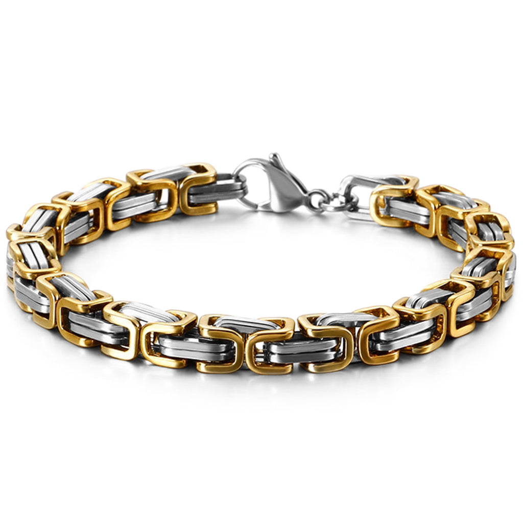 Kungalänk armband i guld och silver