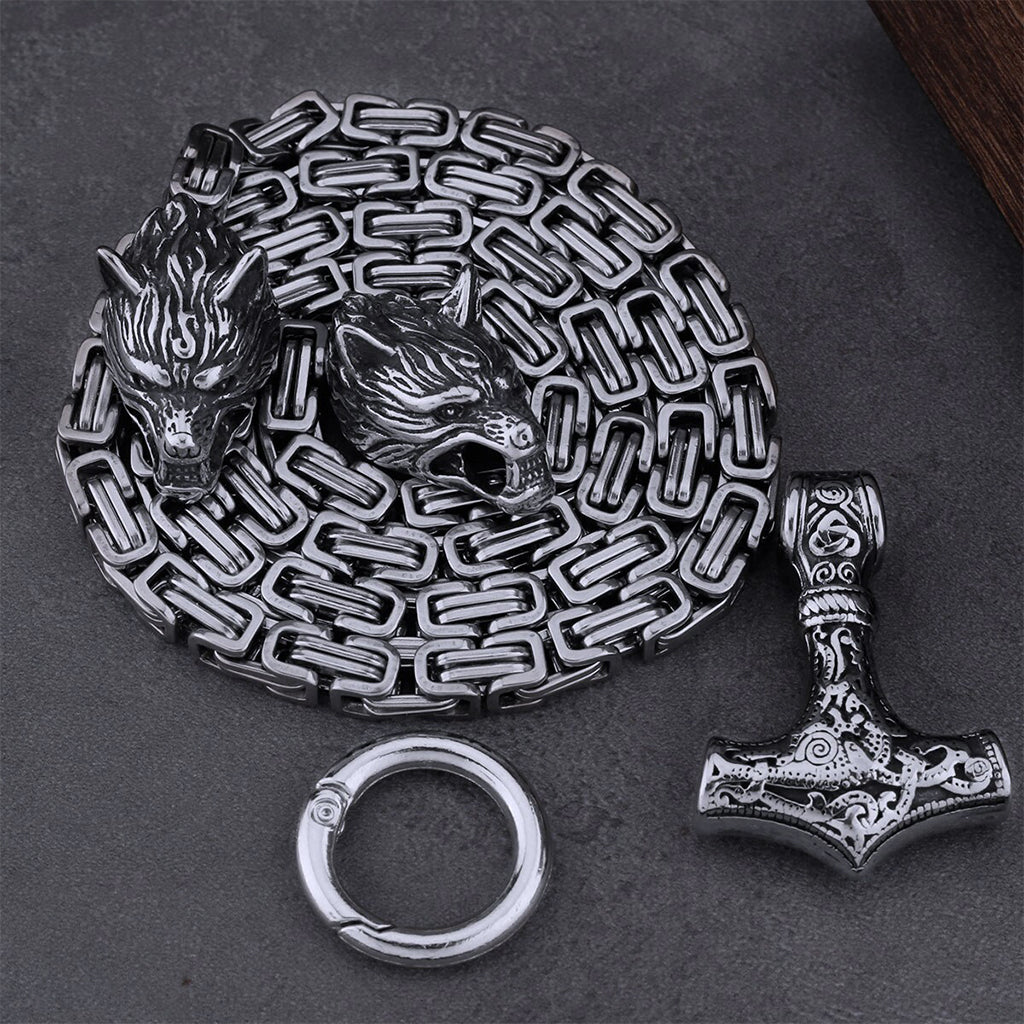 Mjölner hängsmycke med boxig kungslänk