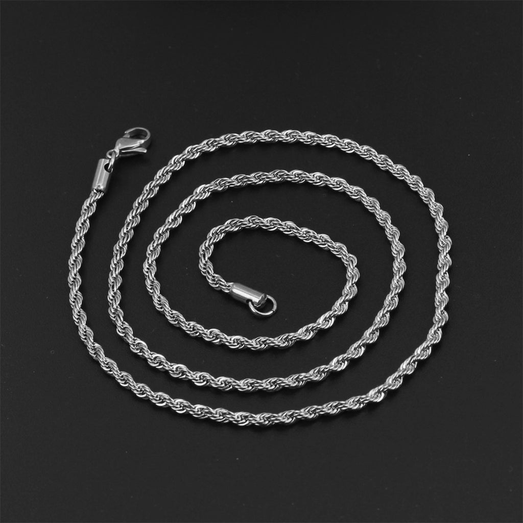 Silverfärgat rephalsband tillverkat i 316L stål