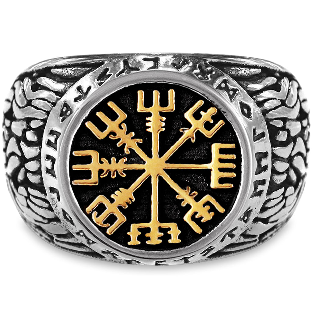 Vegvisir ring i guld