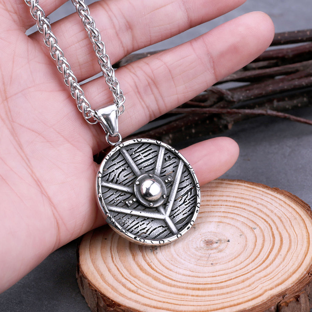 Runt sköldhänge i rostfritt stål