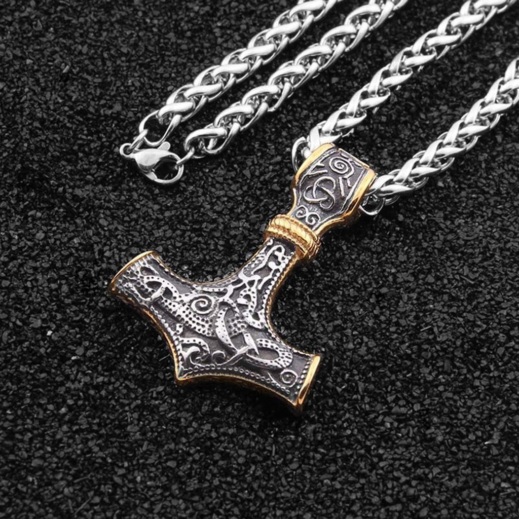 Torshammare i silver med förgyllda element