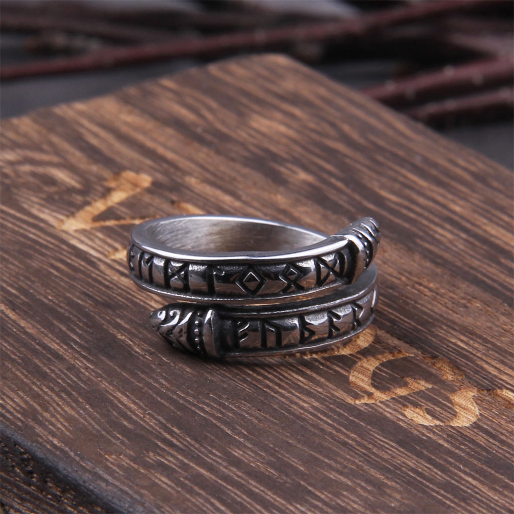 Jörmungandr ring i sterlingsilver