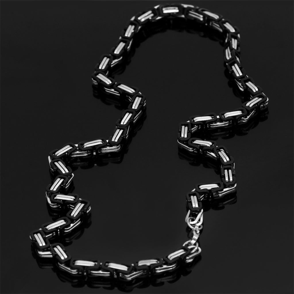 Rektangulär kungalänk med svartfärgade länkar