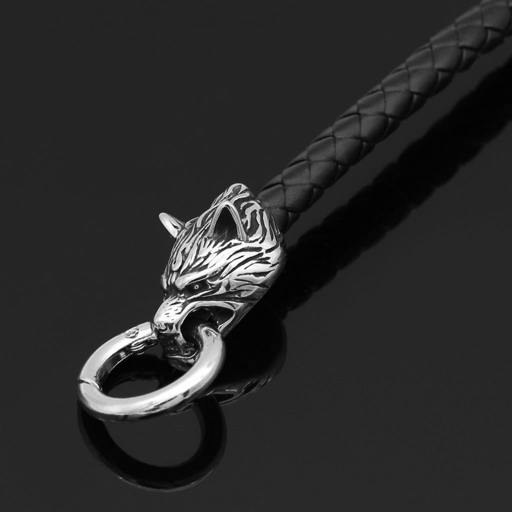 Mörkt vikinga armband med rovdjur