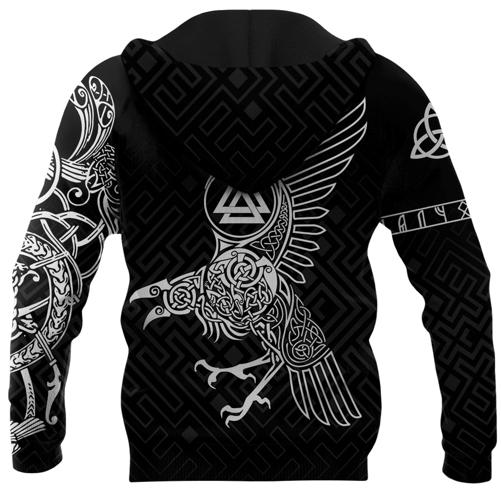 Svart herrtröja med vitfärgat vikingatryck på fram- och baksidan