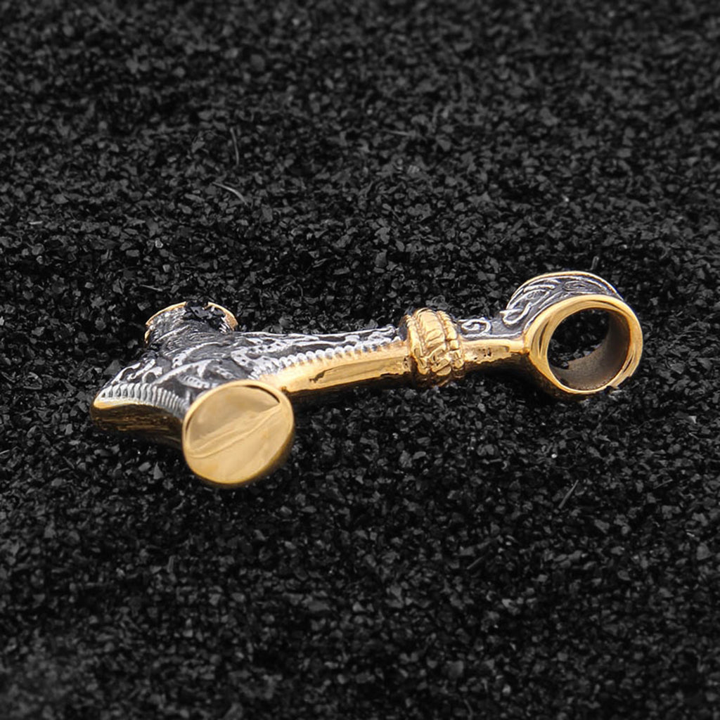 Guld- och silverfärgad torshammare i sterlingsilver