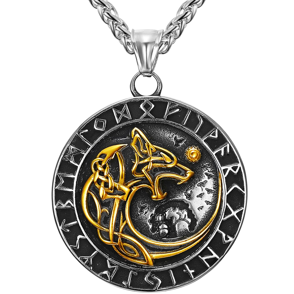Varg halsband med runor