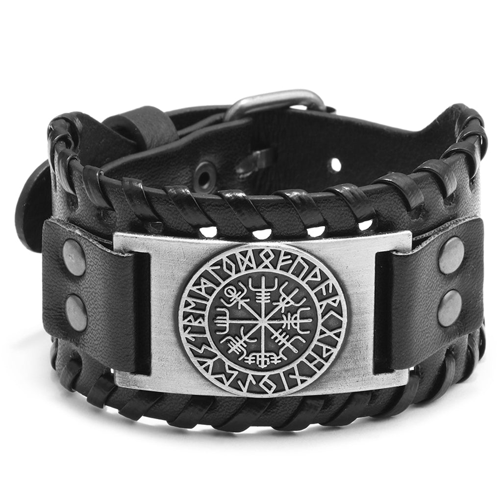 Svart viking armband i läder