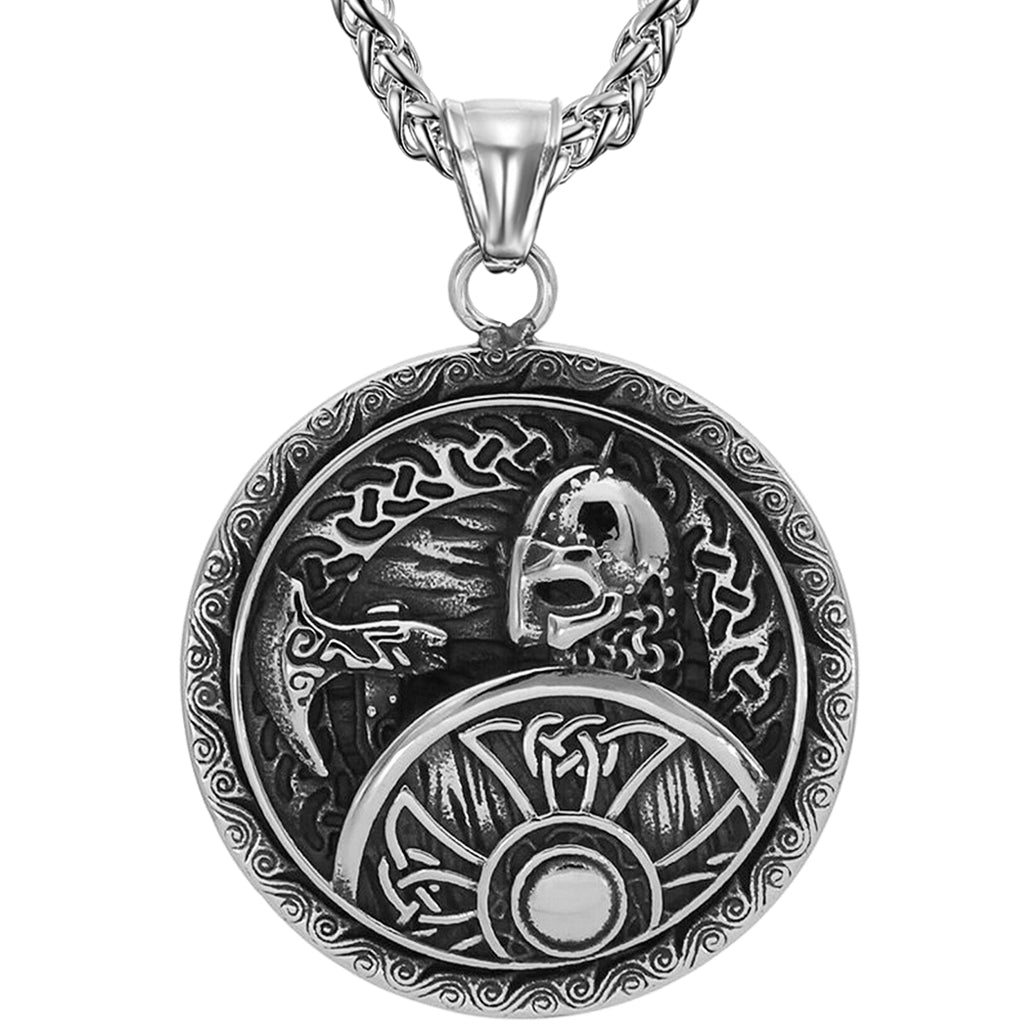 Cirkelformad viking berlock i stål