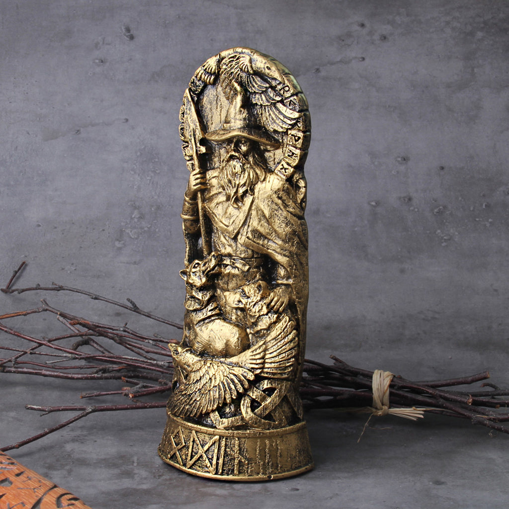 Vikingafigur i polyresin föreställande Odin
