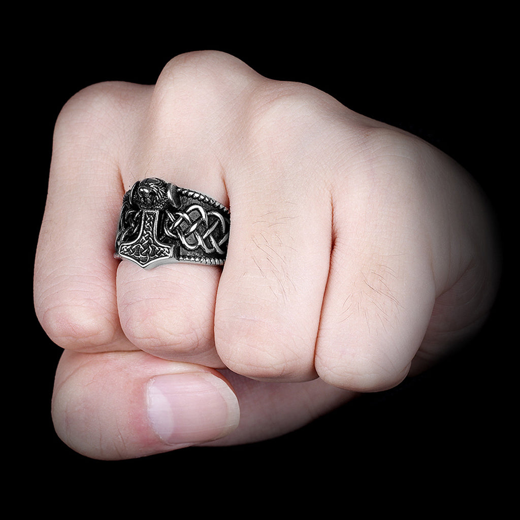 Torshammare ring i rostfritt stål