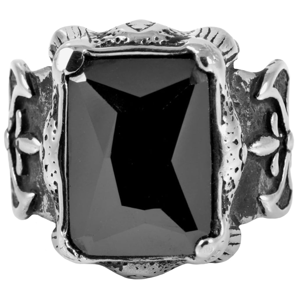 Ring från vikingatiden med svart sten på klacken