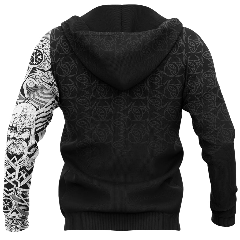 Svartfärgad vikingatröja med dragkedjestängning