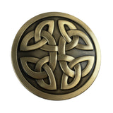Cirkulärt, keltiskt skärpspänne i zink
