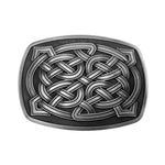Silverfärgat bältesspänne dekorerat med keltiska knutar