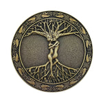 Cirkulärt spänne med världsträdet Yggdrasil från fornnordiska gudasagor