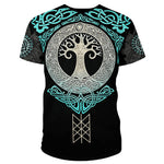 Svart T-shirt med Yggdrasil från nordisk mytologi