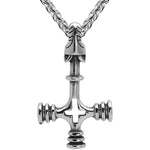 Vargkors halsband (viking kors) i rostfritt stål