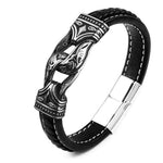 Vikingatida armband i svart läder