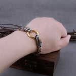 Guld/silverfärgat viking armband i bysantinsk stil