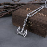 Vikinga halsband med yxsmycke i stål
