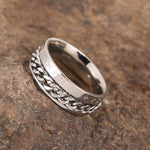 Silverfärgad viking spinner ring i rostfritt stål