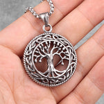 Trädformad amulett i rostfritt stål